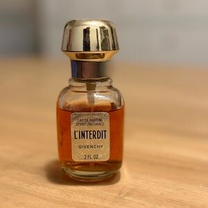vintage givenchy l’interdit perfume glass bottle french floral retro